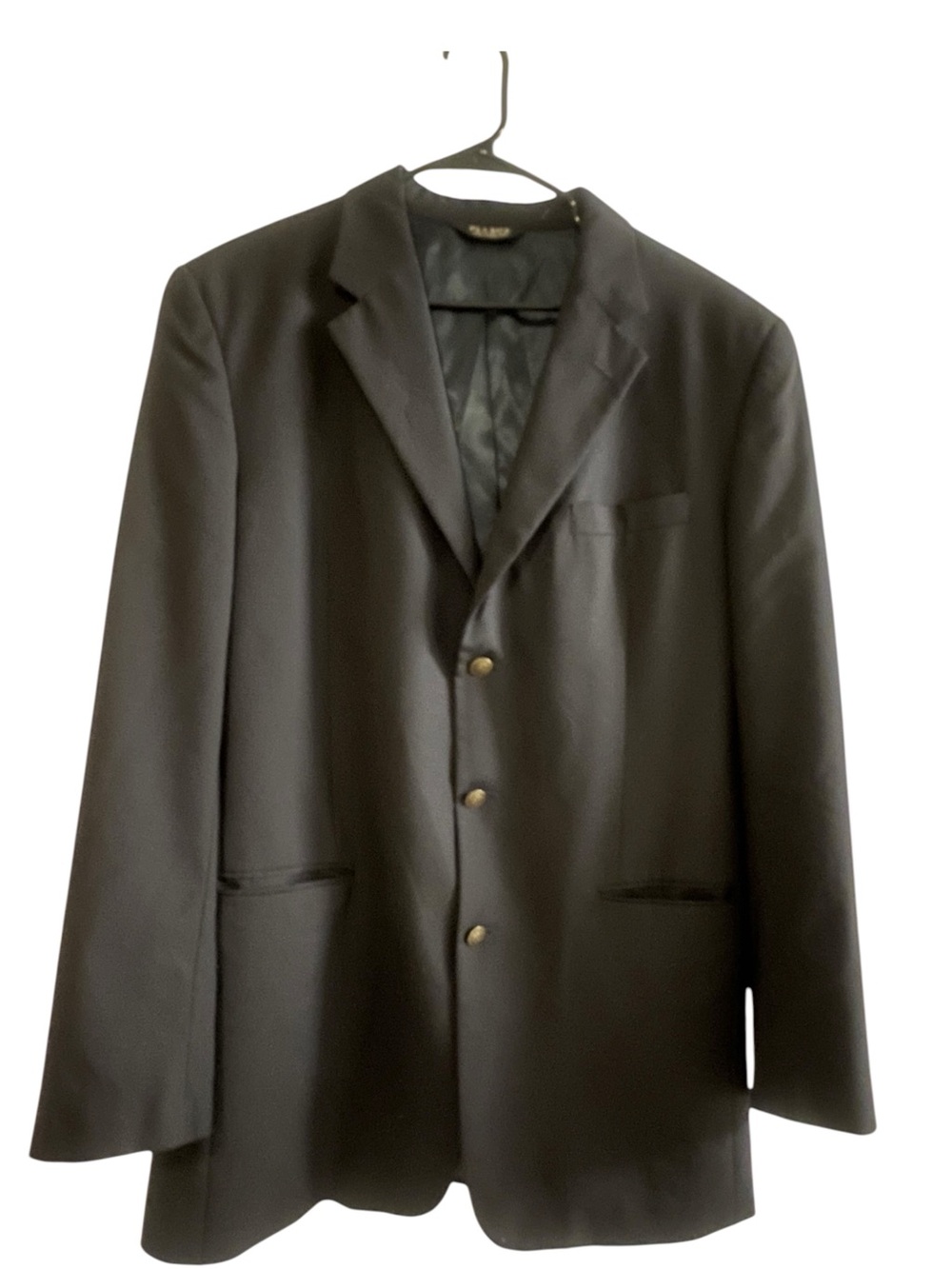 Jos A Bank Men's Black WOOL Single-Breasted Blazer- Size 44XL Gold buttons